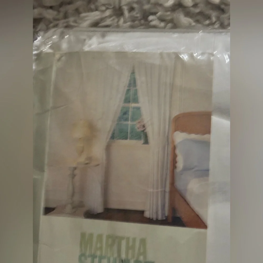 Martha Stewart Pair of Everyday White Embroidered Vine Panels 80” 63” Vintage